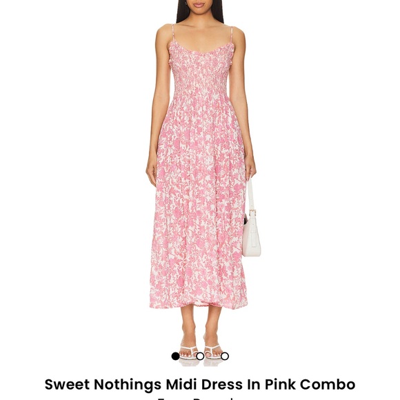 Free People Dresses & Skirts - Free People Sweet Nothings Midi Dress in Pink Combo
